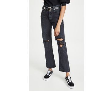 Agolde black ripped jeans